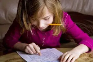 Young student studying homework