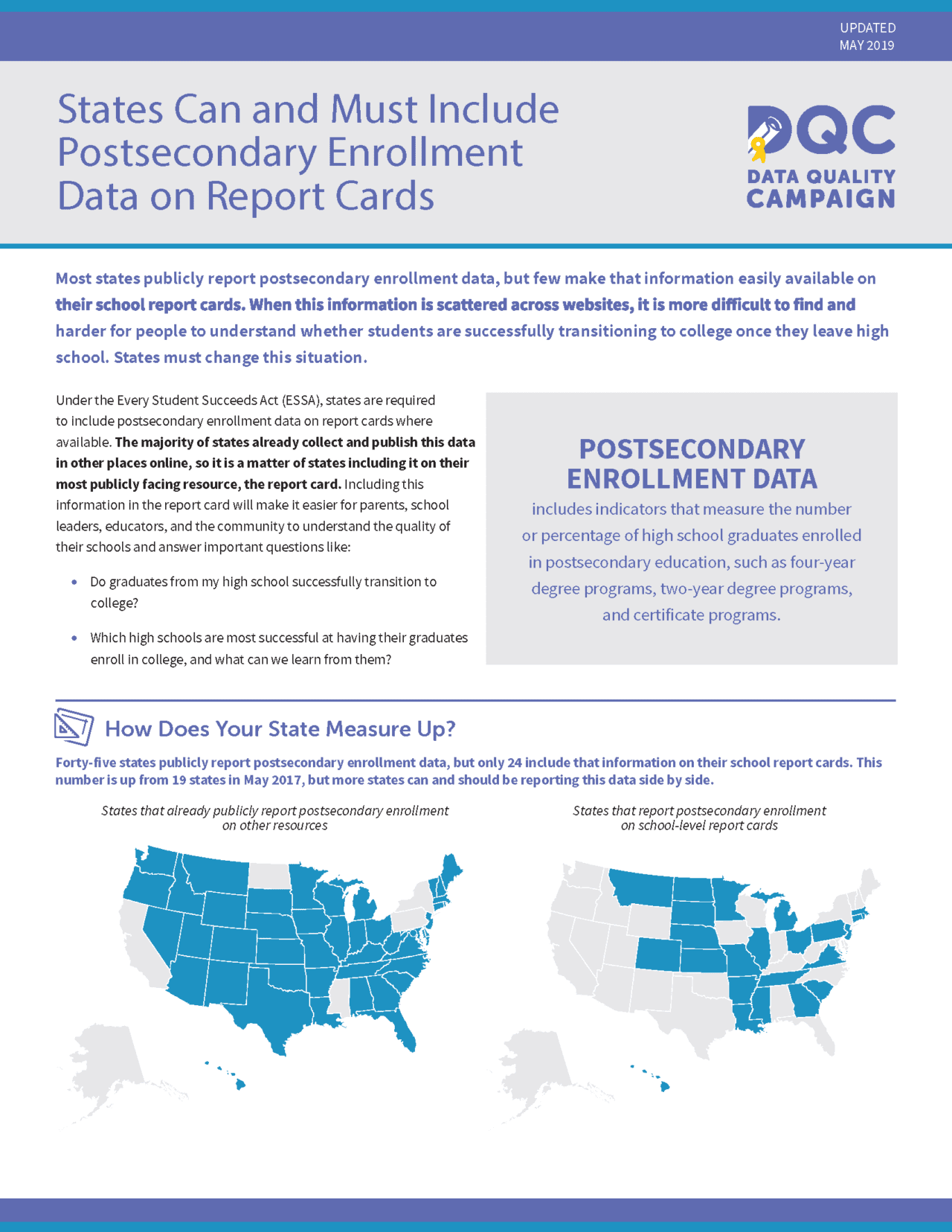 States Can and Must Include Postsecondary Enrollment Data on Report