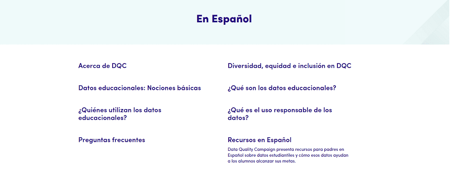 DQC's Resources in Spanish